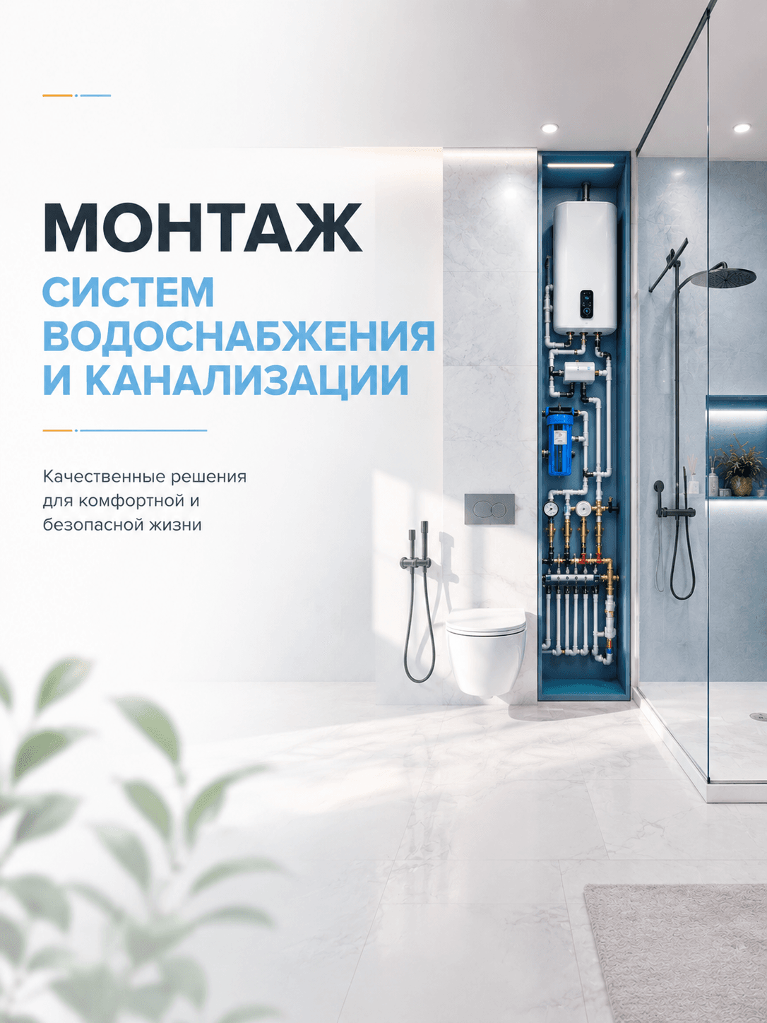 Монтаж систем водоснабжения и канализации